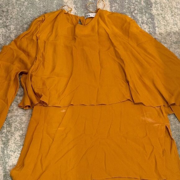 Chic Mustard Yellow Blouse from Zara - Picture 3 of 8